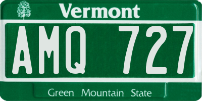 VT license plate AMQ727