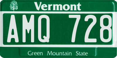 VT license plate AMQ728