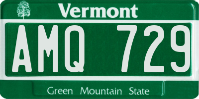 VT license plate AMQ729