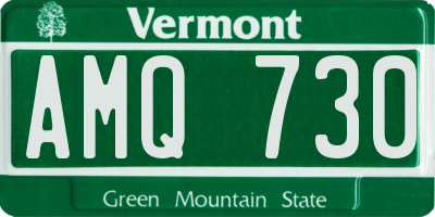 VT license plate AMQ730