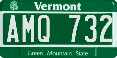 VT license plate AMQ732