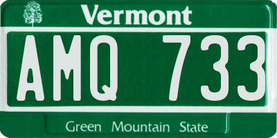 VT license plate AMQ733