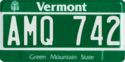 VT license plate AMQ742