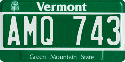 VT license plate AMQ743