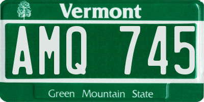 VT license plate AMQ745