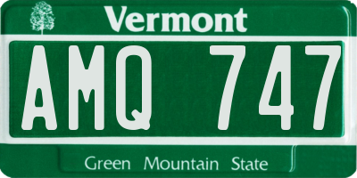 VT license plate AMQ747