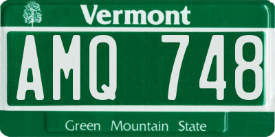 VT license plate AMQ748