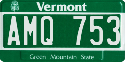 VT license plate AMQ753
