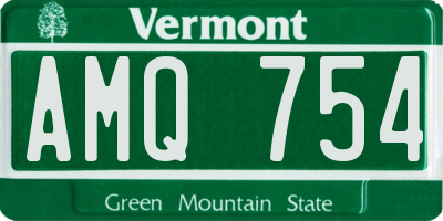 VT license plate AMQ754