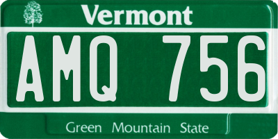 VT license plate AMQ756