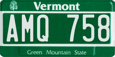 VT license plate AMQ758