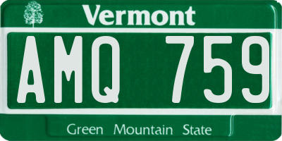 VT license plate AMQ759