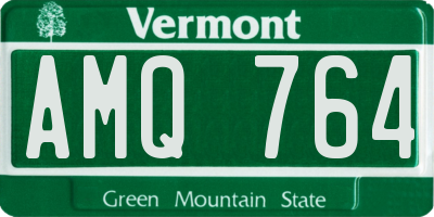 VT license plate AMQ764