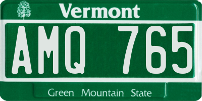 VT license plate AMQ765
