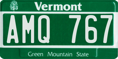 VT license plate AMQ767