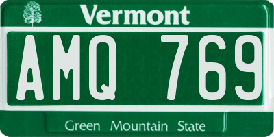 VT license plate AMQ769