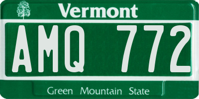 VT license plate AMQ772