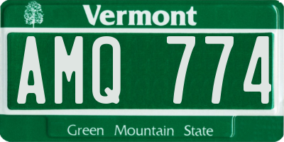 VT license plate AMQ774