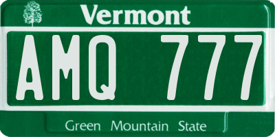 VT license plate AMQ777