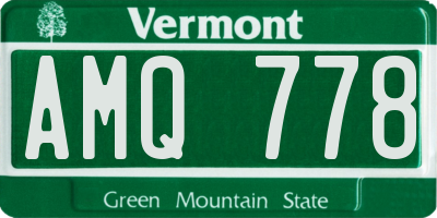VT license plate AMQ778