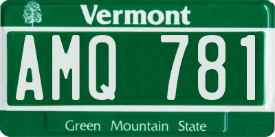 VT license plate AMQ781