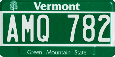VT license plate AMQ782