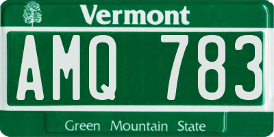 VT license plate AMQ783