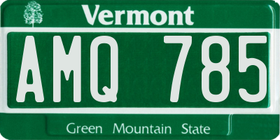 VT license plate AMQ785