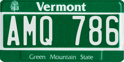 VT license plate AMQ786