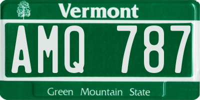 VT license plate AMQ787
