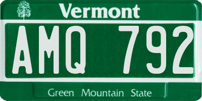 VT license plate AMQ792
