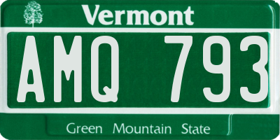 VT license plate AMQ793