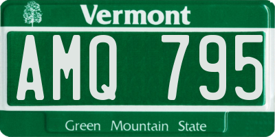 VT license plate AMQ795