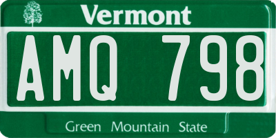 VT license plate AMQ798