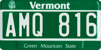 VT license plate AMQ816