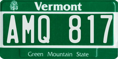 VT license plate AMQ817
