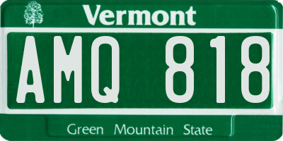 VT license plate AMQ818