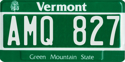 VT license plate AMQ827