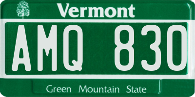 VT license plate AMQ830