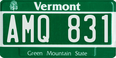 VT license plate AMQ831