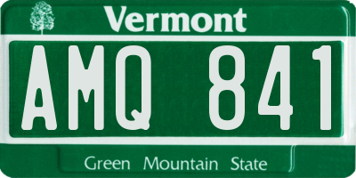 VT license plate AMQ841