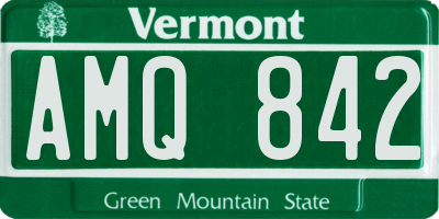 VT license plate AMQ842