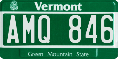 VT license plate AMQ846