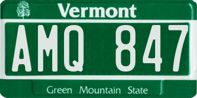 VT license plate AMQ847
