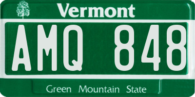 VT license plate AMQ848
