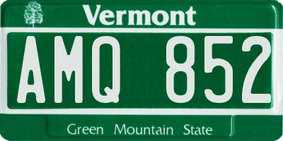 VT license plate AMQ852