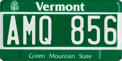 VT license plate AMQ856