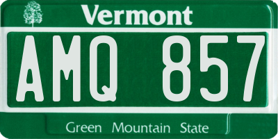 VT license plate AMQ857