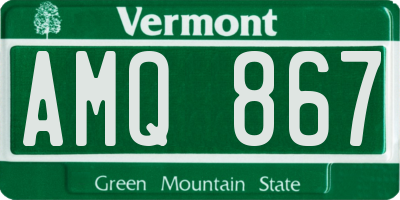 VT license plate AMQ867