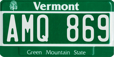 VT license plate AMQ869